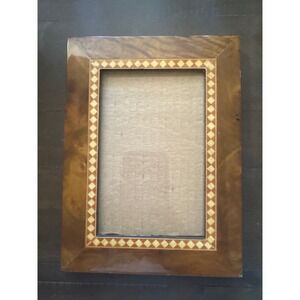 Sicura Italian Designs Burl Wood Inlay Picture Frame Diamond Harlequin 4x6 5x7